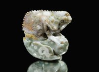 トカゲの彫刻(オーシャンジャスパー/碧玉) Madagascar